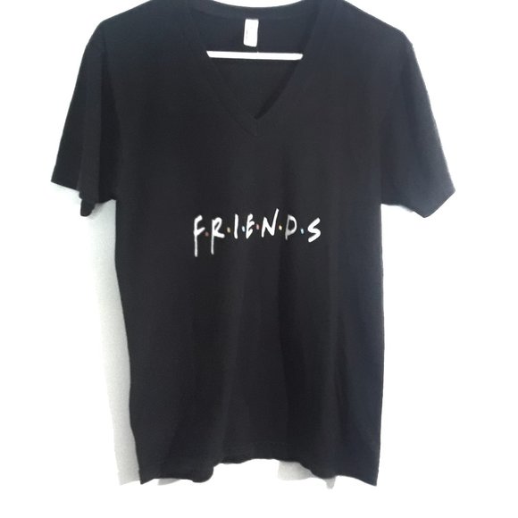 American Apparel Tops - Friends V Neck Black Graphic T-Shirt